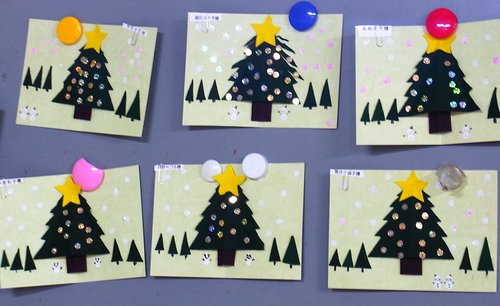 13 12 10 デイサービスらっこの工作 クリスマスカード 少し絵を描く 少しボランティアする