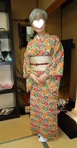 クリスマスカラーの紅型小紋・兎と宝尽くしの染め帯_f0181251_18105246.jpg