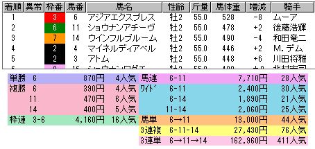 3241　▼第６５回　朝日杯フューチュリティＳ　Ｇ１当日データ掲載。　　2013.12.15_c0030536_1873947.jpg