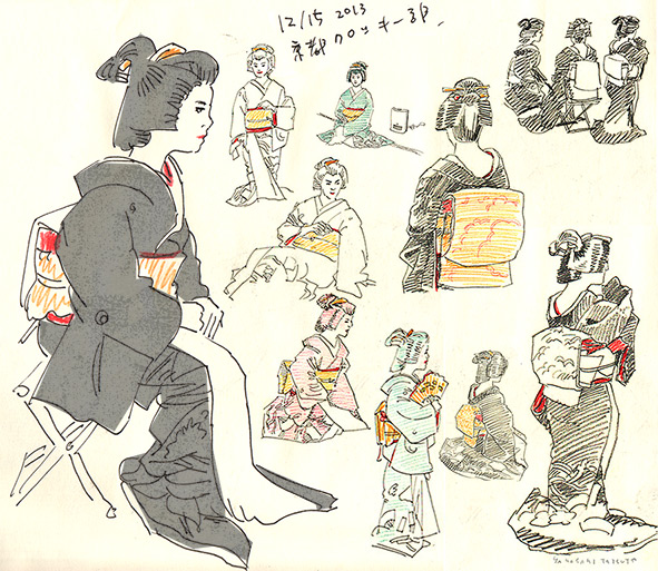 京都での芸妓さんクロッキー_e0022403_11551699.jpg