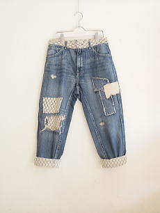 furfur,CAT AND LACE JERSY＋PATCHWORK　WASHED DENIM_d0156562_18201918.jpg