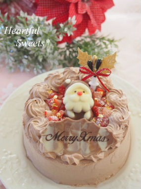 小さなクリスマスチョコケーキ。・*_c0184211_2316106.jpg