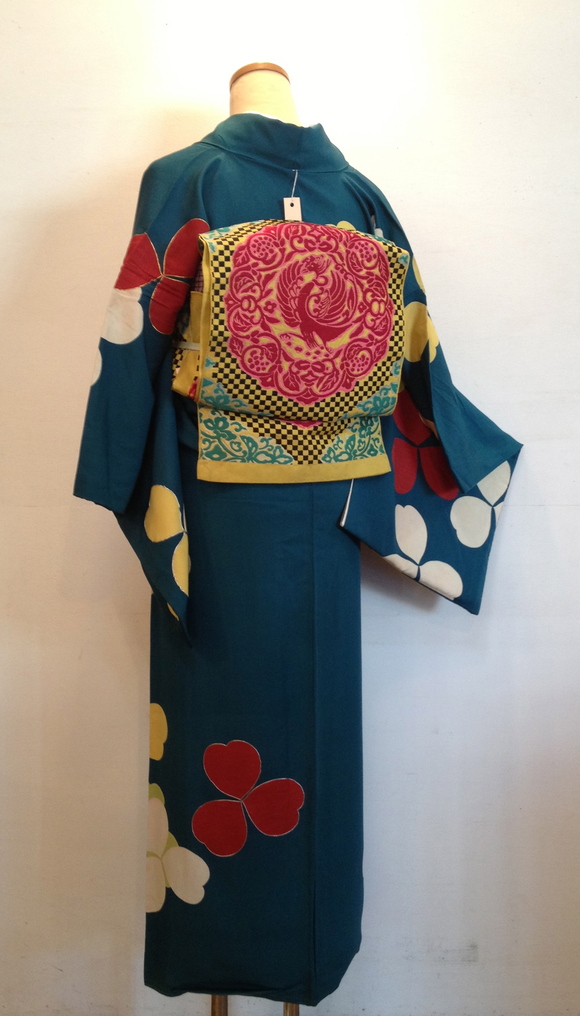 ハート♪カタバミ着物×市松帯「歳末 今昔きもの市」販売商品6_c0321302_1216412.jpg
