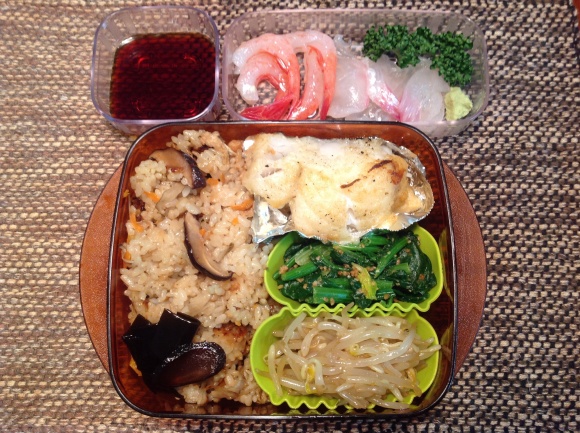 夕食用お弁当  炊き込みご飯_f0314196_20450637.jpg