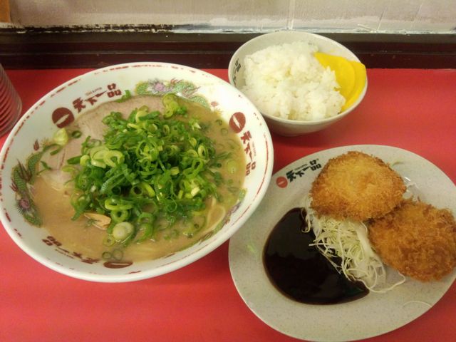 エビカツ定食 天下一品 銀閣寺 京都ラーメン道楽