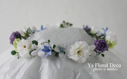 白と紫の花冠＆リストレット　大宮サンパレスの新婦さんへ_b0113510_1784040.jpg