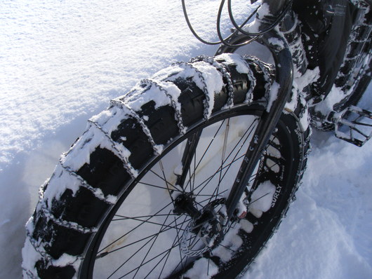 雪道自転車朝練 南風そよぐ