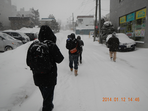 GPS講習会は吹雪(≧Д≦)