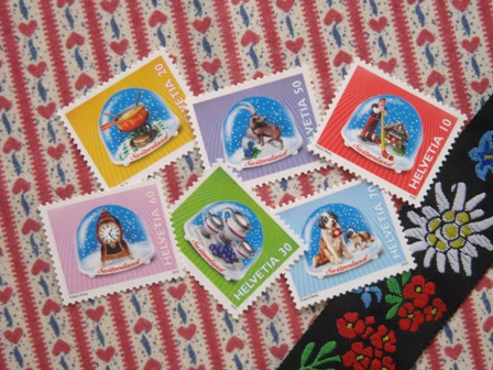 取り置き8808 外国切手 スイス 2000年 スノードーム 6枚セット shesay スノードーム フォレスト | Zakka so-la 取り置き8808 外国切手