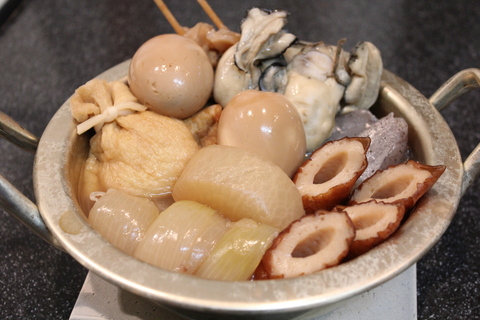 玉ねぎと牡蠣のおでんと ピータン豆腐 キムチ屋修行の道