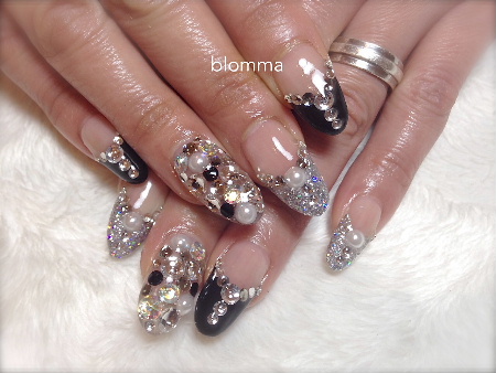 ブラック×シルバーのカッコイイnail_a0233305_15565039.jpg