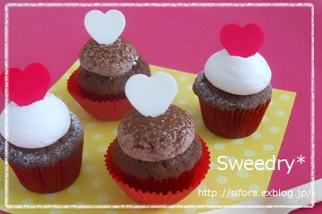 バレンタイン カップケーキ チョコプレートバージョン Sweedry