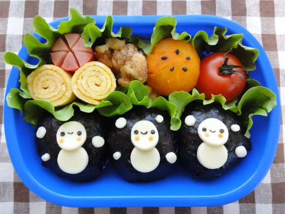 キャラ弁 雪だるまトリオのお弁当 冬のお弁当 子連れハワイ旅行blog