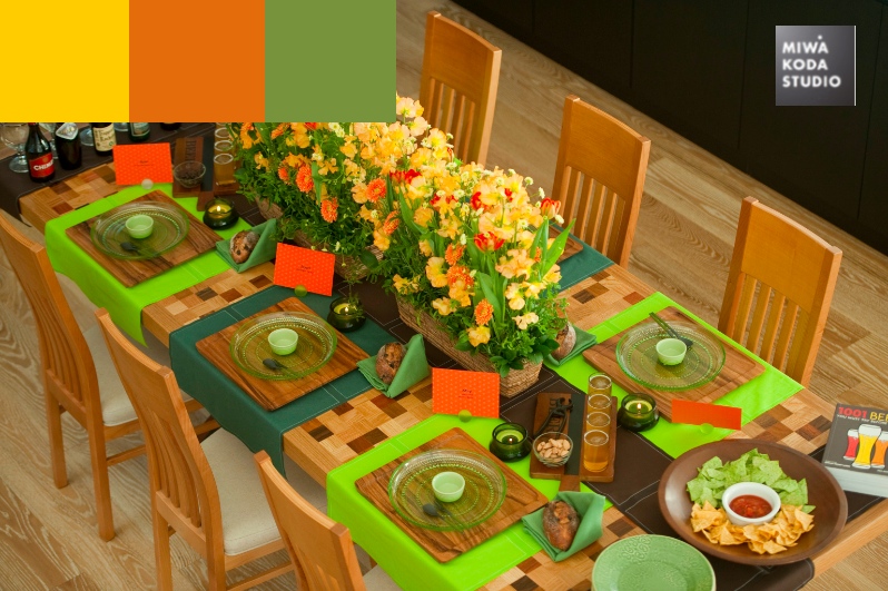 January 25, 2014 色のマジック:元気がでるテーブル Color Magic: Cheer you up_a0307186_18475893.jpg