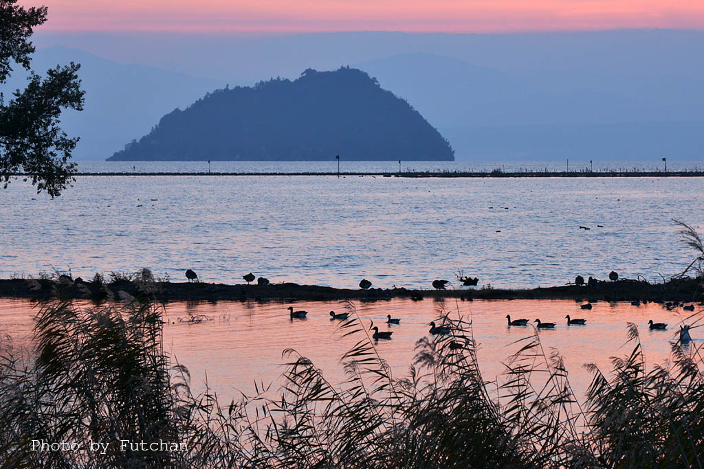 湖北水鳥ステーションの夕焼け by 空倶楽部_a0158226_623499.jpg