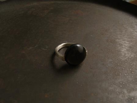 黒曜石 リング 石と銀の装身具 黒曜石 リング 石と銀の装身具