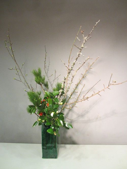 草月流の正月花です 東京いけばな日記 花と暮らしと生活と