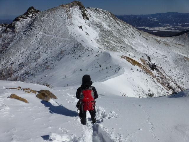 【西尾根経由で雪の天狗岳へ　その２　西天狗・東天狗へ】_f0202271_15283691.jpg