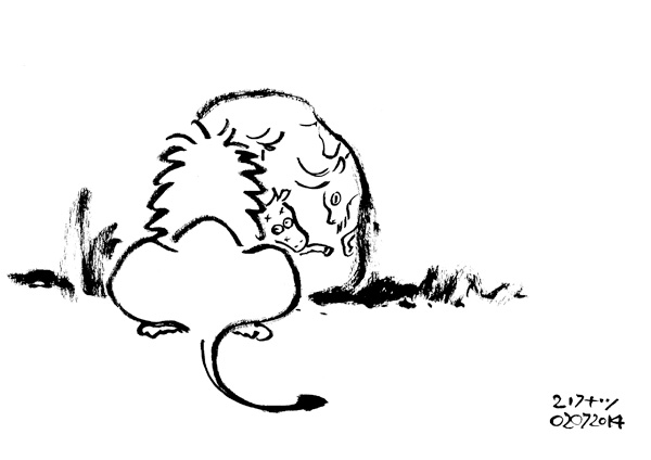 Aesop\'sFables　イソップ寓話集より：217:牡牛と野生の山羊_e0026053_1555224.jpg