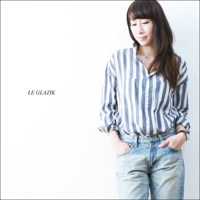 LE GLAZIK [ル グラジック] COTTON POCKET STRIPE SHIRTS [JL-3452AMS] LADY\'S_f0051306_18523318.jpg