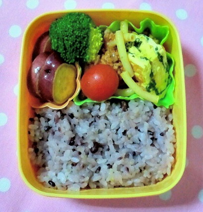 サラ弁＆バイト応援弁当。。。マカロニミートソース弁当_a0211008_1494890.jpg