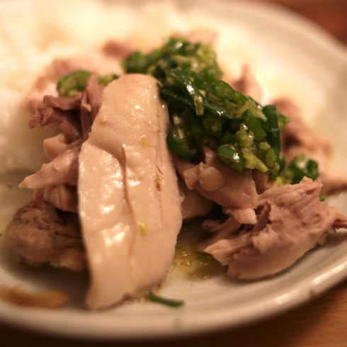 鶏の紹興酒蒸し→中華風コーンスープ。_a0215008_0592586.jpg