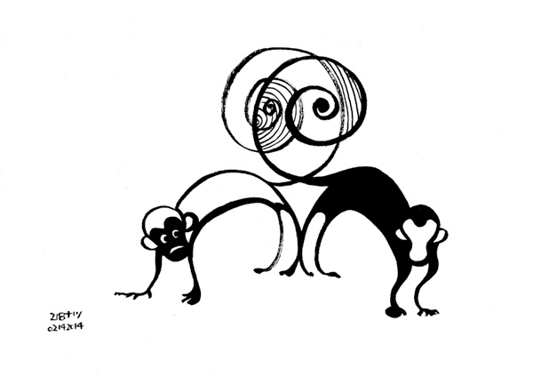 Aesop\'sFables　イソップ寓話集より：218:猿の子供_e0026053_16283824.jpg