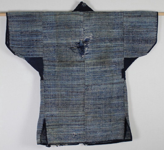 江戸期 古布 木綿 紙縒り 麻 野良着 edo paper noragi Japanese antique textile : 京都から古布のご紹介