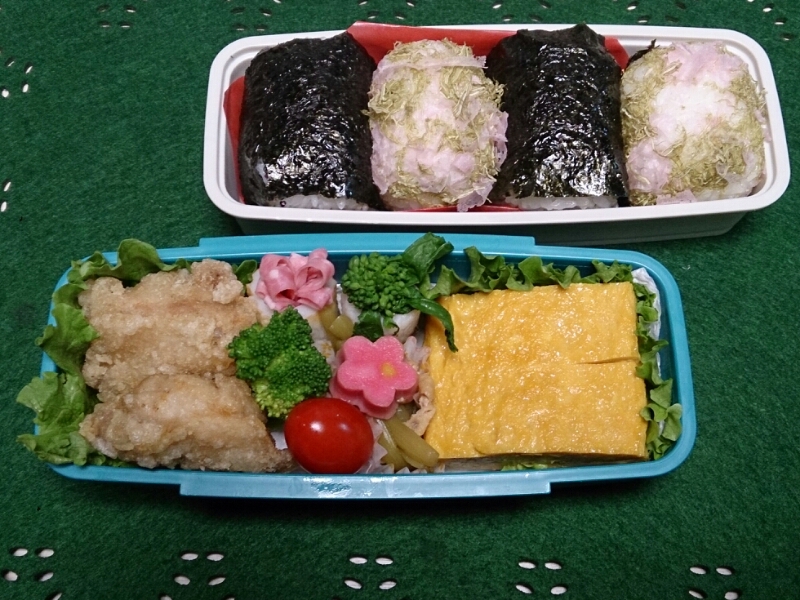 部活弁当～今日は女の子弁当も(^o^)v_c0301085_840834.jpg