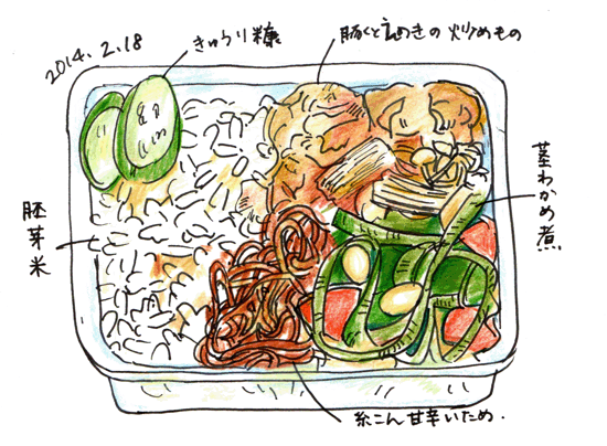 2月18日（火）　豚肉とえのき炒め弁当_b0215871_22251504.gif