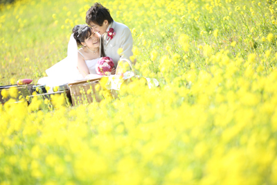 桜と菜の花畑のウェディングフォト☆静岡・山梨・神奈川・東京・埼玉_a0174233_16375298.jpg