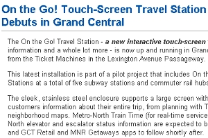 NYの地下鉄にファンシーで未来的な路線図登場 On the Go! Touch-Screen Travel Station_b0007805_239768.jpg
