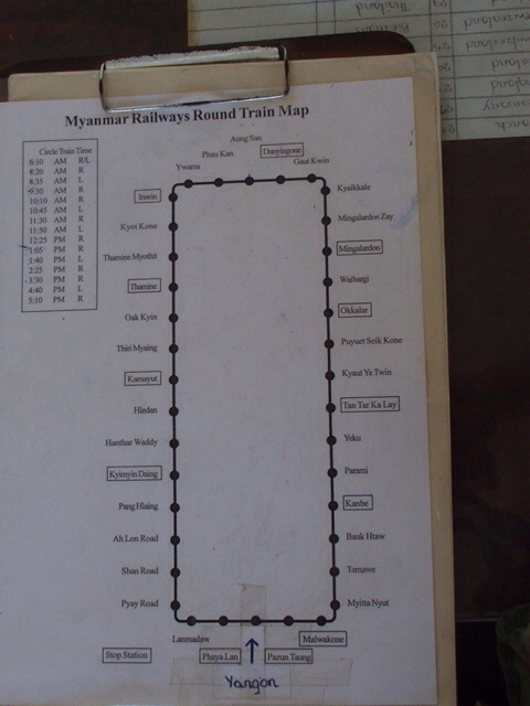 ヤンゴンの環状線 路線図と時刻表 2014年2月時点_c0134569_8542427.jpg