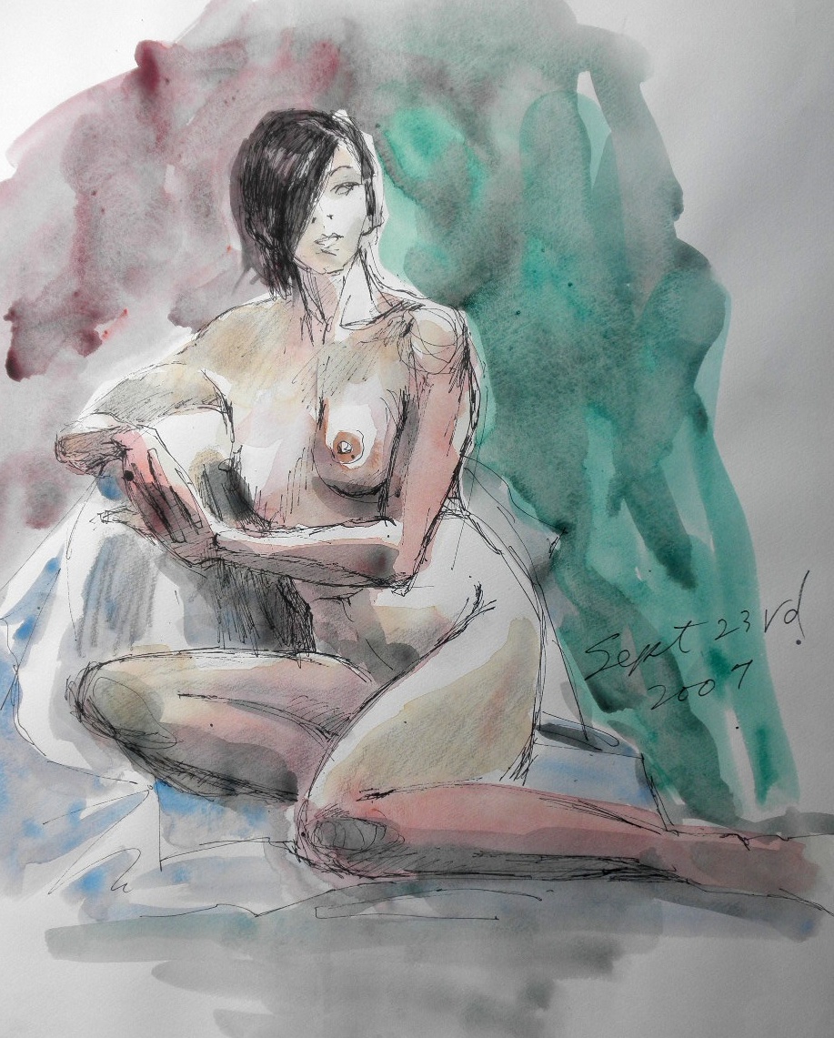 大森 良三(水彩画)【魅惑的裸婦】