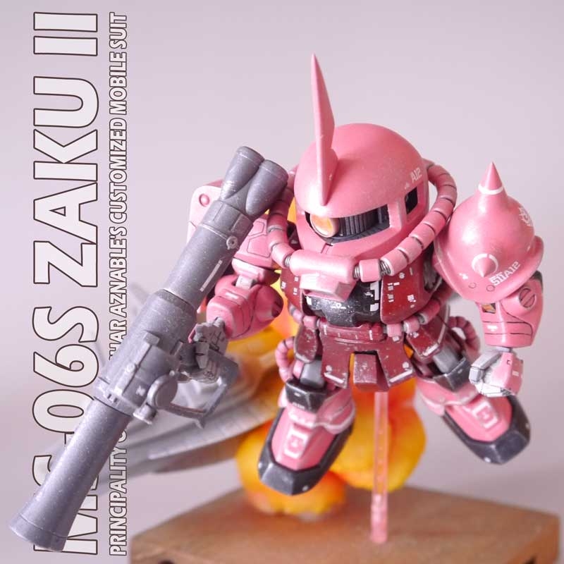 エントリーno 10 Mahiさん Sdシャア専用ザク Mg箱絵風 ガンプラ改造製作 エントリーno 10 Mahiさん Sdシャア専用ザク Mg箱絵風 ガンプラ改造製作