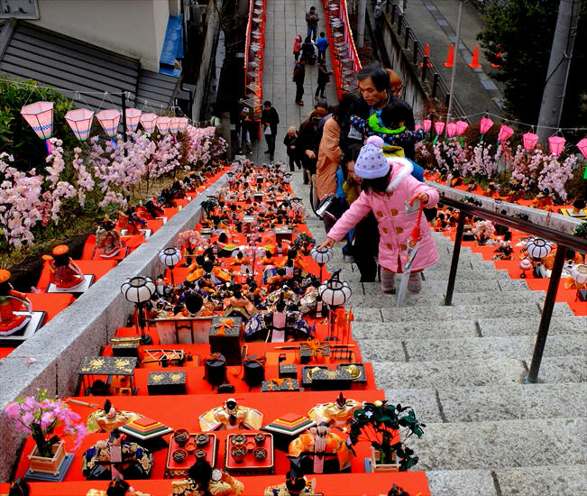 茨城県久慈郡大子町 百段階段でひな祭り フォトハウス In 福島