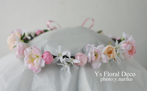 あわい色の花冠&リストレット 大阪へ_b0113510_1545090.jpg