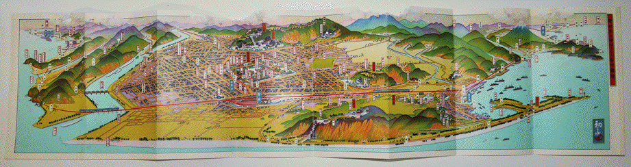 鳥瞰図 静岡市を中心とせる名所図会 吉田初三郎 昭和5年 : 古書 鳥瞰図 静岡市を中心とせる名所図会 吉田初三郎 昭和5年 : 古書