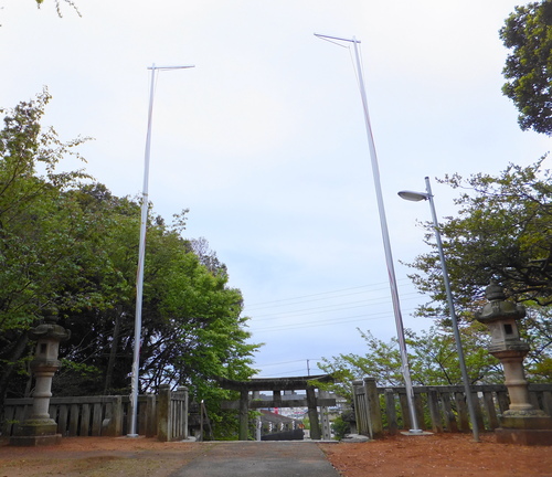 神社幟ポール設置工事 豊川市にある染物屋ブログ