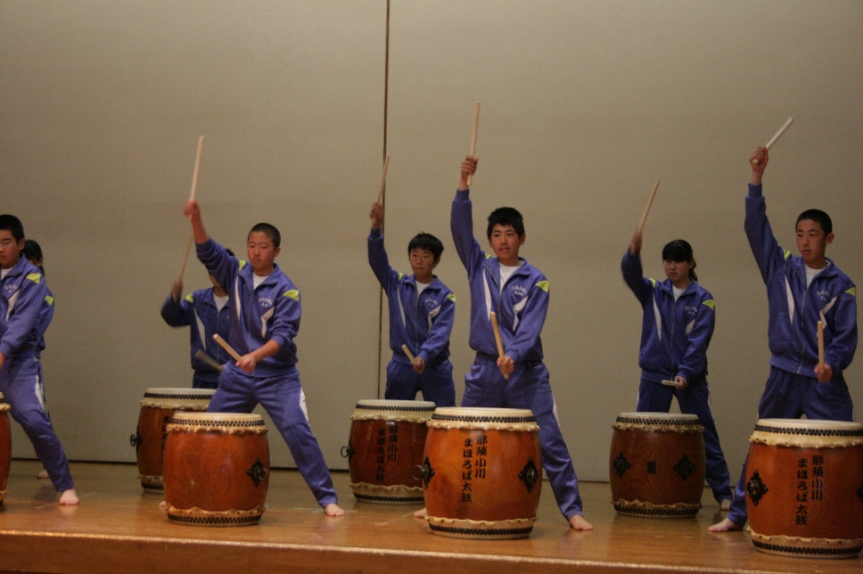 小川中学校和太鼓活用音楽授業（１年２組第２回目）_c0034622_16512171.jpg