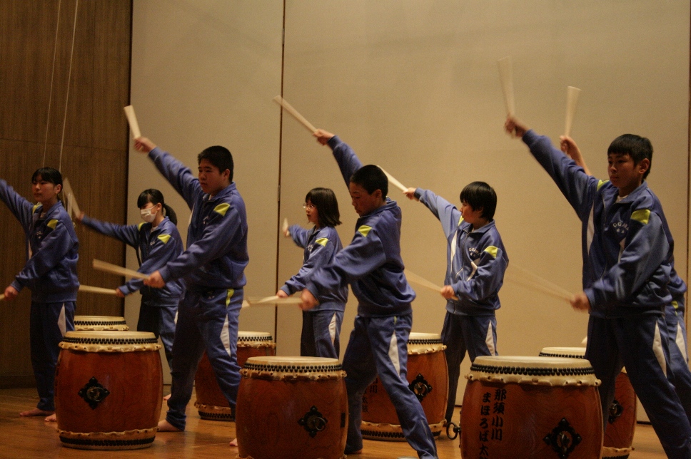 小川中学校和太鼓活用音楽授業（１年２組第２回目）_c0034622_16515569.jpg