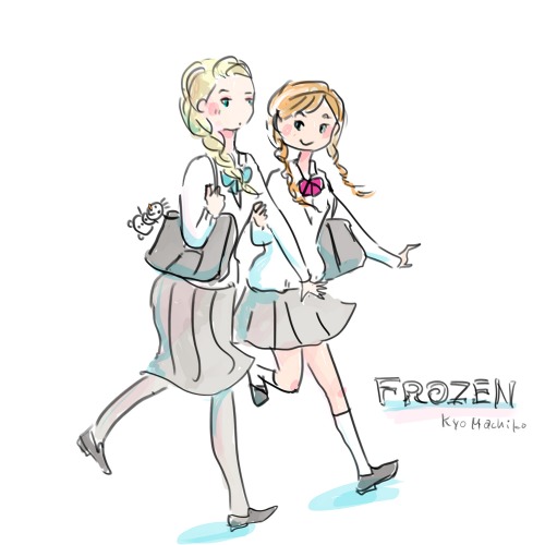 アナと雪の女王（FROZEN）ふたりで学校にいくところ_a0026616_1322242.jpg