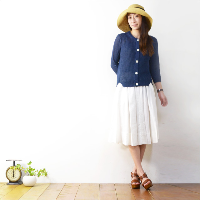 ieri [イエリ] LINEN CREW CARDIGAN [181-310] リネンクルーカーディガン LADY\'S_f0051306_15171076.jpg
