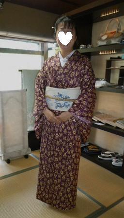 ぼよさん・素敵な小紋に龍の帯・猫バッグ。_f0181251_13314624.jpg