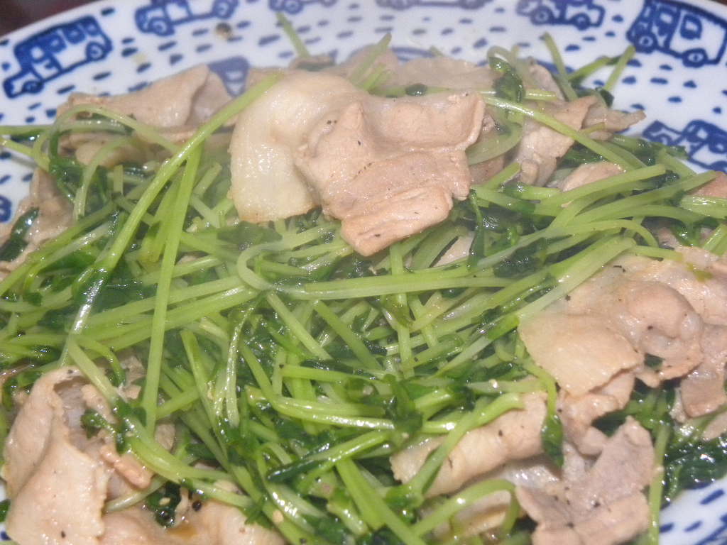 豆苗炒め_c0162773_15345513.jpg