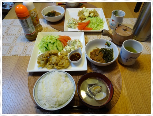 同じ材料で、鳥天とチキン南蛮_b0175688_22272143.jpg