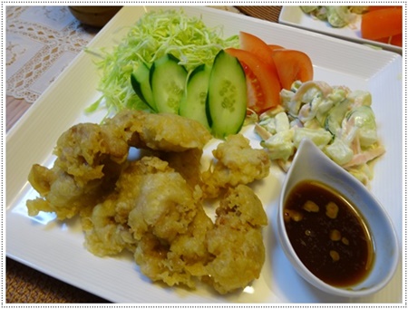 同じ材料で、鳥天とチキン南蛮_b0175688_22281298.jpg