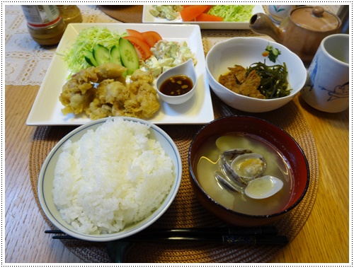 同じ材料で、鳥天とチキン南蛮_b0175688_22313762.jpg