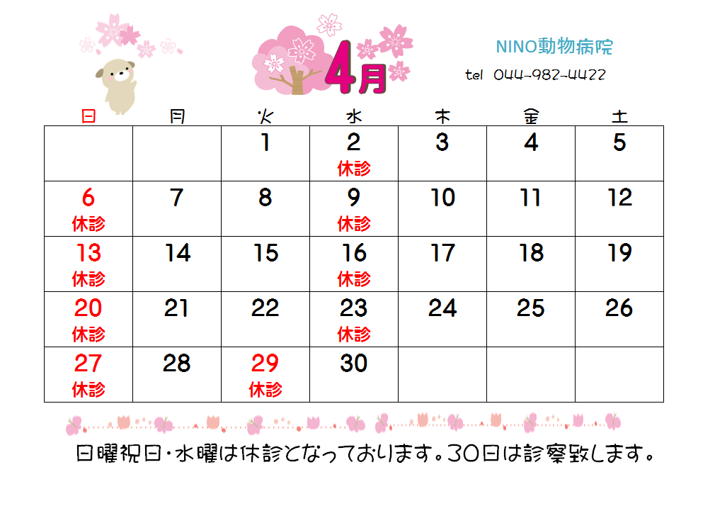 4月の休診日_e0288670_14441421.png