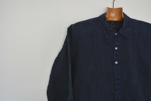 Linen & Hemp Grand-pa shirts over dyed with indigo color _f0226051_11521039.jpg